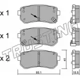 Тормозные колодки, комплект TRUSTING 25678 Kia Picanto (JA) 3 2017 – 2020 25 677 741.1