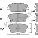 Тормозные колодки, дисковые, комплект TRUSTING Kia Sorento (XM) 2 Кроссовер 3.5 4WD 278 л.с. 2013 – наст. время 25154 251 53 918.0