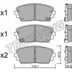 Тормозные колодки, дисковые, комплект TRUSTING 25366 2 5365 957.0 Kia Picanto (JA) 3 2017 – 2020