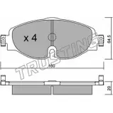 Тормозные колодки, дисковые, комплект TRUSTING 250 86 25683 Volkswagen Caddy Alltrack (SAA) 1 Фургон 2.0 TDI 4motion 150 л.с. 2015 – 2024 966.0