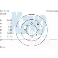 Тормозной диск KAVO PARTS 1758587 CT53K BR-5731 HF USJA