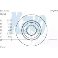 Тормозной диск KAVO PARTS 1759106 BR-9302 004FC I GT8ZK