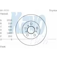 Тормозной диск KAVO PARTS UDZR2CR 1759154 NVY MPC1 BR-9332