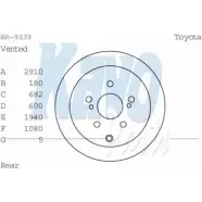 Тормозной диск KAVO PARTS ABF9 8G BR-9338 2UCVE5O 1759164