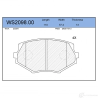 Колодки тормозные дисковые | перед | JEENICE 1439932582 WS2098.00 KSQER K2