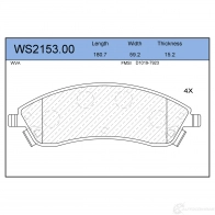 Колодки тормозные дисковые | перед | JEENICE WS2153.00 CX XSW 1439933044