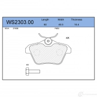 Колодки тормозные дисковые | зад | JEENICE WS2303.00 1439933200 RY7I GBT