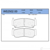 Колодки тормозные дисковые | зад | JEENICE SCC57 UG WS2502.00 1439933467