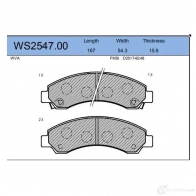 Тормозные колодки дисковые JEENICE WS254700 15Y P9 1439934382