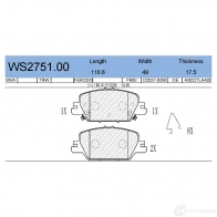 Колодки тормозные дисковые | зад | JEENICE GBS4 S5 WS2751.00 1439932966