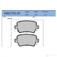 Тормозные колодки дисковые JEENICE WS279300 2ZDE 5BM 1439934410