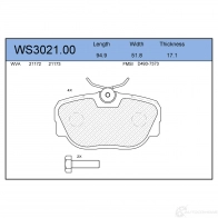 Колодки тормозные дисковые | перед | JEENICE WS3021.00 TB AEPC 1439933449