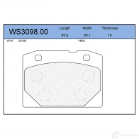 Колодки тормозные дисковые | перед | JEENICE WS3098.00 BR 8Q3D 1439933464