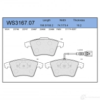 Колодки тормозные дисковые | перед | JEENICE PF4 VNWG 1439933798 WS3167.07