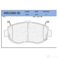 Колодки тормозные дисковые | перед | JEENICE 9H16 BU 1439931838 WS3389.00