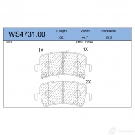 Тормозные колодки дисковые JEENICE RNKG MSV WS473100 1439934566