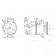 Компрессор кондиционера для автомобилей Volvo S60 II (06-)/S80 II (06-)/XC60 (08-)/XC70 (07-) LUZAR 1440016198 lcac1055 H7CA1 I5 - Изображение 3