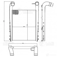 ОНВ (радиатор интеркулера) для автомобилей Renault Trucks Magnum (04-)/Premium (05-) LUZAR 1440016786 DNT 53 lric0914 - Изображение 3