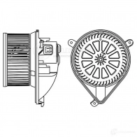 Электровентилятор отопителя для автомобилей Mercedes-Benz Vito (W638) (96-) (комплектация для а/м с задним отопителем)