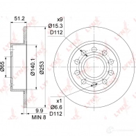 Тормозной диск LYNXAUTO PN 6ODM 1268630041 BN-1195 - Изображение 3