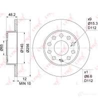 Тормозной диск LYNXAUTO BN-1193 1268630019 T8AKY OQ - Изображение 3