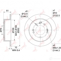 Тормозной диск LYNXAUTO M J9KL 1268628629 BN-1050 - Изображение 3