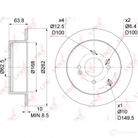 Тормозной диск LYNXAUTO Q 94FQHI 1268628621 BN-1049 - Изображение 3