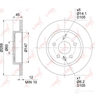 Тормозной диск LYNXAUTO 1268630903 T4CO T9 BN-1350 - Изображение 3