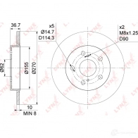 Тормозной диск LYNXAUTO 3P5N1 CD BN-1144 1268629679 - Изображение 3
