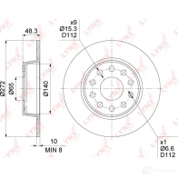 Тормозной диск LYNXAUTO L2 HJS BN-1235 1268630359 - Изображение 3