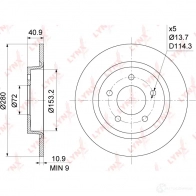 Тормозной диск LYNXAUTO 4 I9ZLO BN-1066 1268628843 - Изображение 3