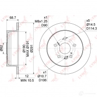 Тормозной диск LYNXAUTO 43 SXK BN-1147 1268629695 - Изображение 3