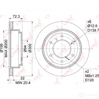 Тормозной диск LYNXAUTO 0BQ6 GE 1268629237 BN-1098 - Изображение 3