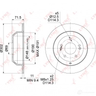 Тормозной диск LYNXAUTO RBQ3I AO 1268632607 BN-1543 - Изображение 3