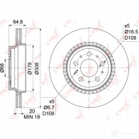 Тормозной диск LYNXAUTO 1268630287 4V 707R BN-1219 - Изображение 3