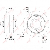 Тормозной диск LYNXAUTO QD TZE7 BN-1184 1268629979 - Изображение 3