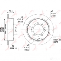 Тормозной диск LYNXAUTO 1268629991 BN-1186 711 18CU - Изображение 3