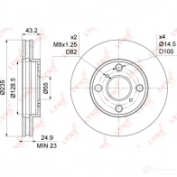 Тормозной диск LYNXAUTO W I2C2 1268629971 BN-1182 - Изображение 3