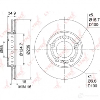 Тормозной диск LYNXAUTO BN-1205 1268630123 0ZX U1J - Изображение 3