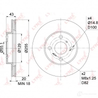 Тормозной диск LYNXAUTO X 3IXQ 1268629785 BN-1156 - Изображение 3