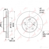 Тормозной диск LYNXAUTO TG F1N 1268629911 BN-1174 - Изображение 3