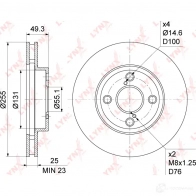 Тормозной диск LYNXAUTO FOT QO 1268629819 BN-1161 - Изображение 3