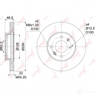 Тормозной диск LYNXAUTO YREE F 1268628753 BN-1058 - Изображение 3
