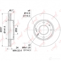Тормозной диск LYNXAUTO 1268628733 N0 Q7GQ BN-1057 - Изображение 3