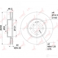 Тормозной диск LYNXAUTO 1268629849 J0R 63Q BN-1164 - Изображение 3