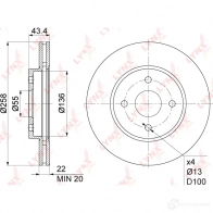 Тормозной диск LYNXAUTO C30L4 V BN-1074 1268628989 - Изображение 3