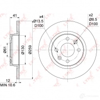 Тормозной диск LYNXAUTO 1268629493 8T9 A6NP BN-1123 - Изображение 3