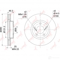 Тормозной диск LYNXAUTO 1268629905 2 J53GQ BN-1172 - Изображение 3