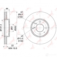Тормозной диск LYNXAUTO 4 NT7LN 1268629499 BN-1124 - Изображение 3