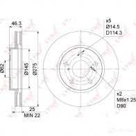 Тормозной диск LYNXAUTO NQ27 N BN-1157 1268629801 - Изображение 3